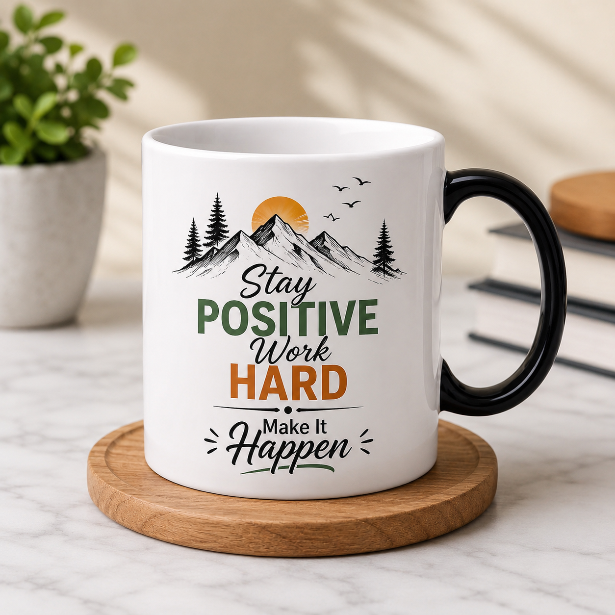 Stay Positive Work Hard Color Changing Magic Mug – 325ml
